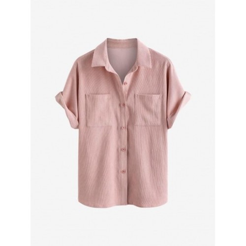 Corduroy Pocket Short Sleeve Shirt