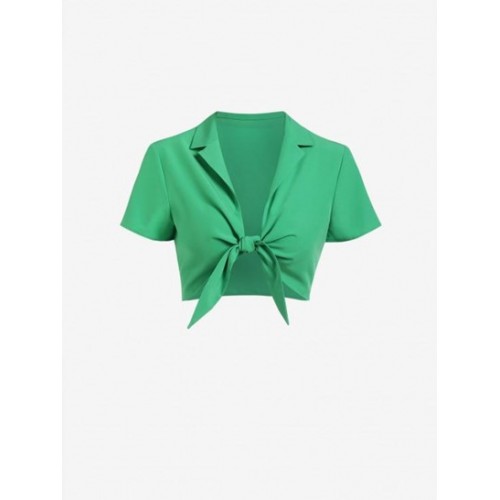 Tied Front Crop Shirt