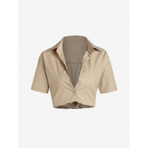 Drop Shoulder Crop Shirt