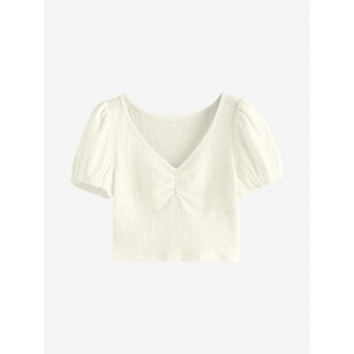 Crinkle Ruched Crop Top