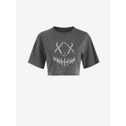 Reflective Graphic Cropped Tee