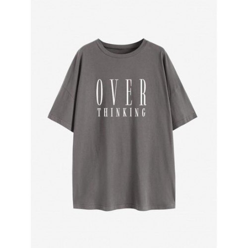 OVER THINKING Graphic Oversized T-shirt