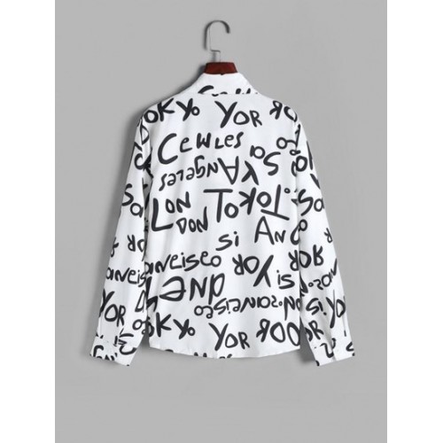 Allover Print Button Up Shirt