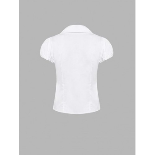 Ruched Button Up Solid Shirt