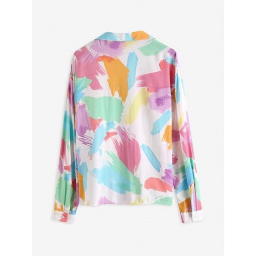 Painting Drop Shoulder Pocket Shirt