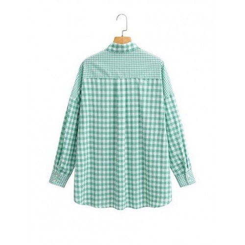 Gingham Drop Shoulder Pocket Shirt
