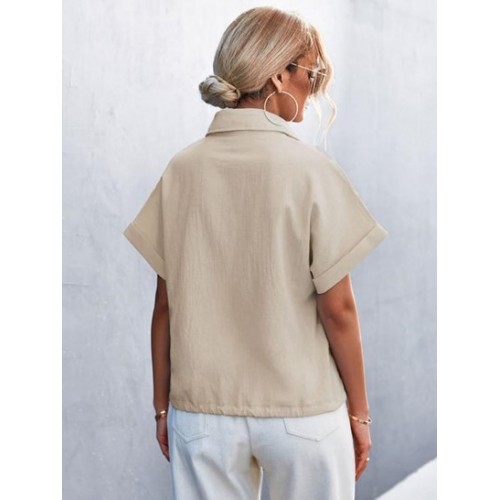 Cuffed Batwing Sleeve Shirt