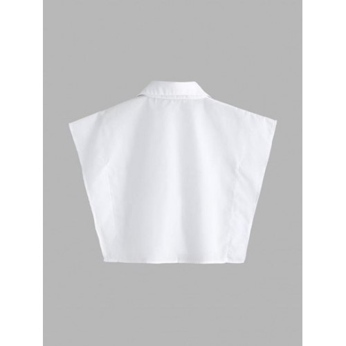 Solid Color Button Cropped Blouse Solid Color Button Cropped Blouse