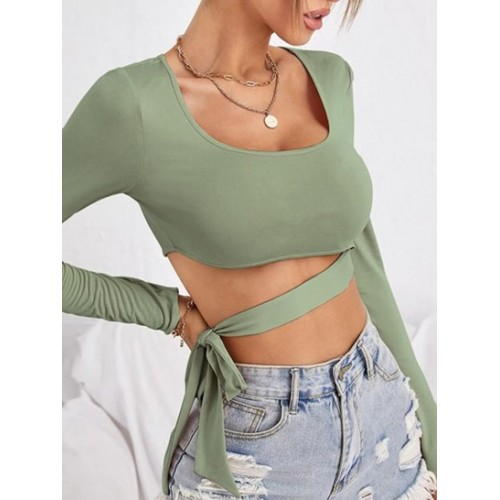 Tied Crop T Shirt Tied Crop T Shirt