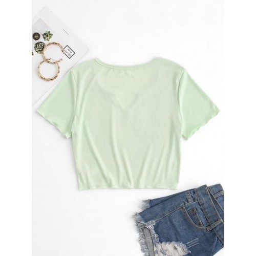 Ribbed V Notch Pastel Baby Tee Ribbed V Notch Pastel Baby Tee
