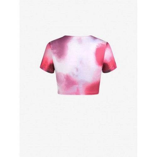 Tie Dye 3D Print Crop T Shirt Tie Dye 3D Print Crop T Shirt