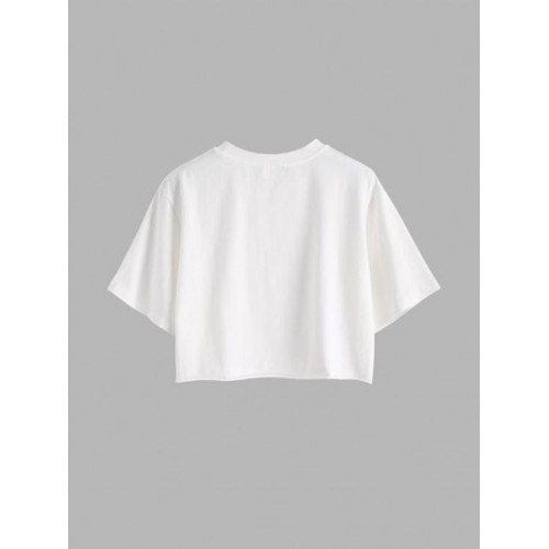 Sea Waves Graphic Cropped Tee