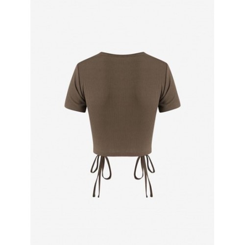 Ribbed Cinched Baby Tee Ribbed Cinched Baby Tee