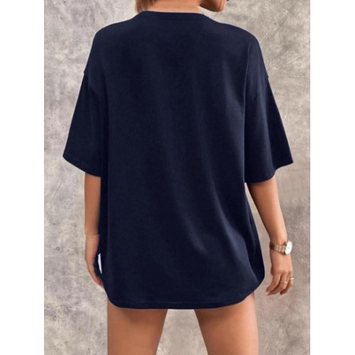 Skeleton Hand Rose Print Drop Shoulder T Shirt