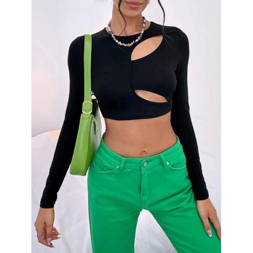 Cut Out Crop T Shirt