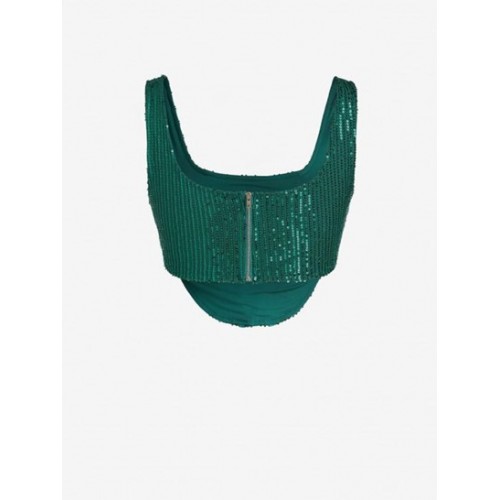Sequined Piping Corset-style Tank Top Sequined Piping Corset-style Tank Top