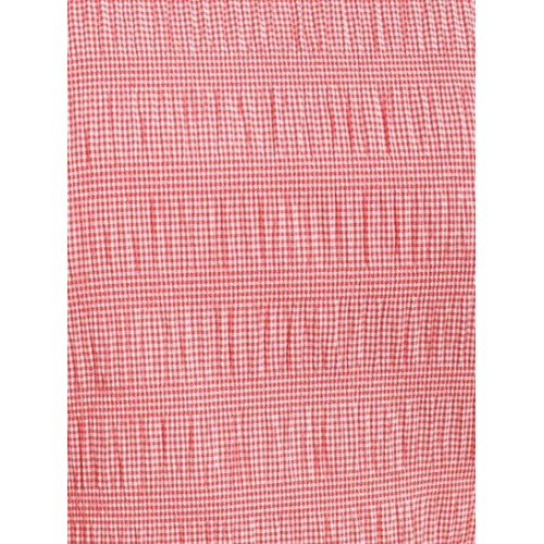 Button Up Puff Sleeve Gingham Cropped Shirt