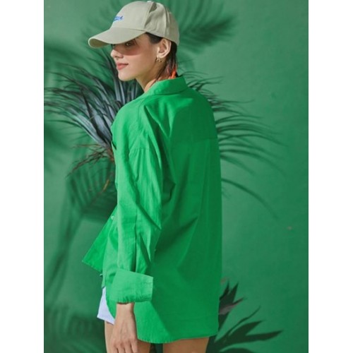 Pocket Drop Shoulder Plain Shirt