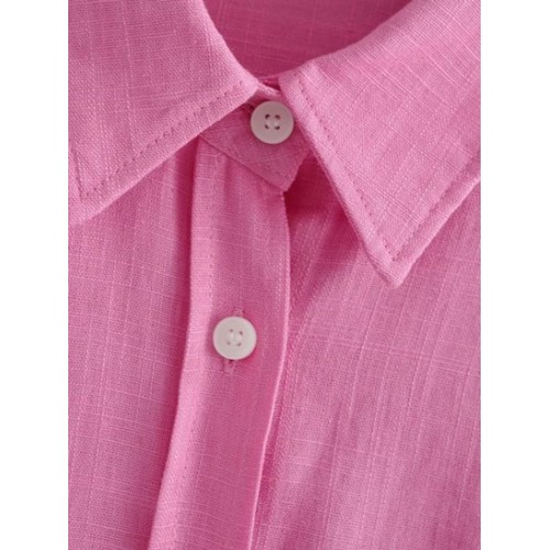 Drop Shoulder Button Up Pocket Shirt