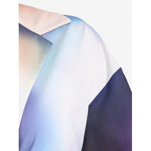 Tie Dye Drop Shoulder Knotted Shirt Tie Dye Drop Shoulder Knotted Shirt