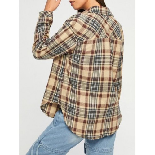 Plaid Pocket Button Up Shirt