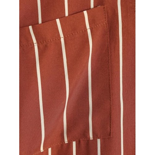 Stripes Shirred Sleeve Tie Button Down Shirt Stripes Shirred Sleeve Tie Button Down Shirt