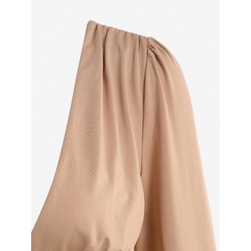 Plunging Wide Waistband Blouse Plunging Wide Waistband Blouse