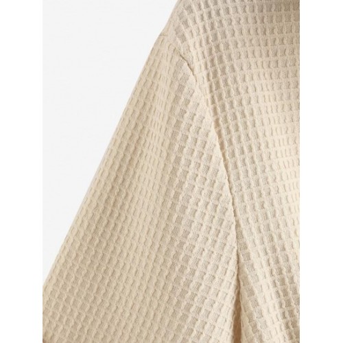 Tie Hem Textured Front Pockets Shirt Tie Hem Textured Front Pockets Shirt