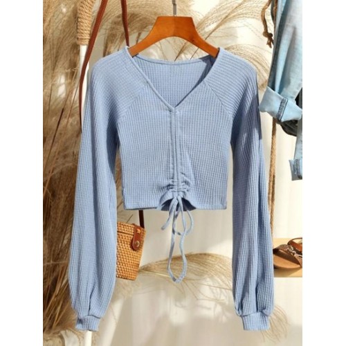 Textured Knitted Gathered Top Textured Knitted Gathered Top