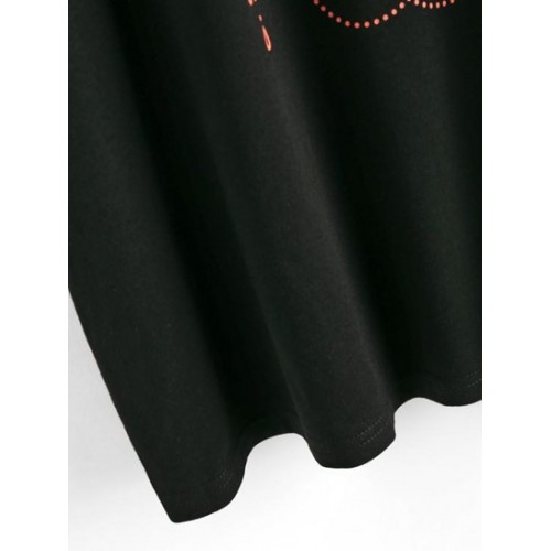 Sun Slogan Print Drop Shoulder Oversized T Shirt