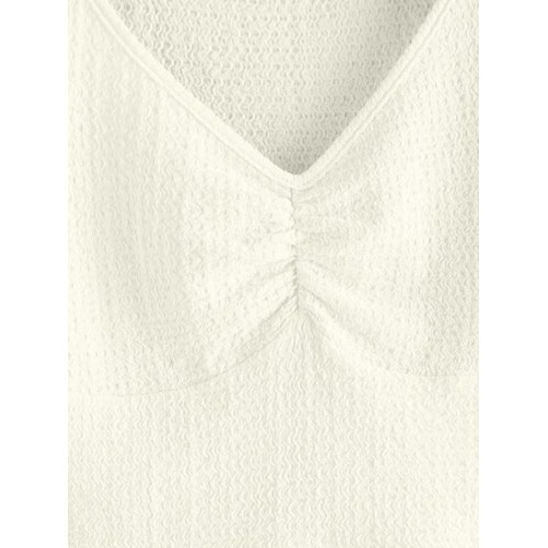Crinkle Ruched Crop Top