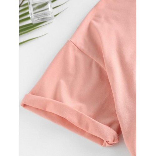 Moon Butterfly Print Drop Shoulder Oversized T Shirt