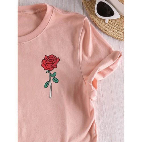 Short Sleeve Floral Print T Shirt Short Sleeve Floral Print T Shirt