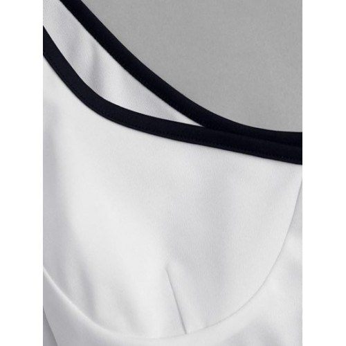 Contrast Piping Corset Style Crop Tee