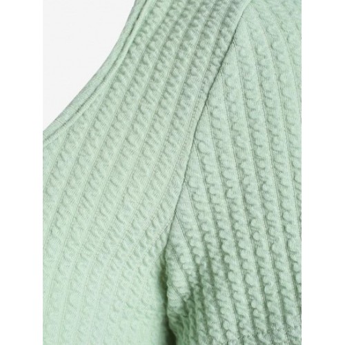 Textured Tie Back Ruched Tee