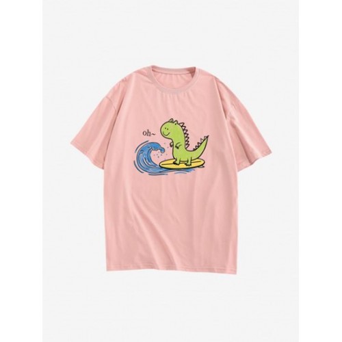 Cartoon Print Loose Casual T Shirt