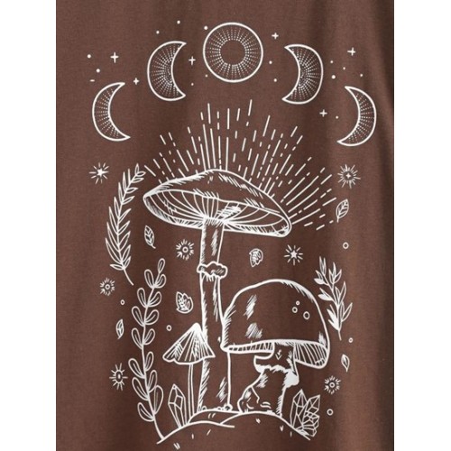 Mushroom Plant Moon Graphic Tee