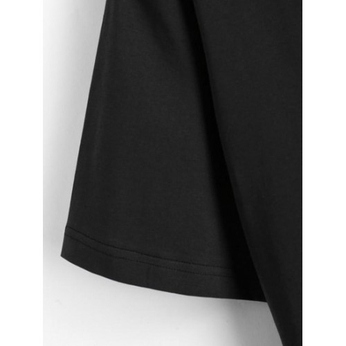 Raw Hem Dinosaur Skateboard Print Crop T Shirt