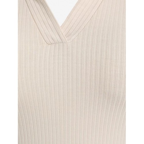 Ribbed Polo Cropped Tee Ribbed Polo Cropped Tee