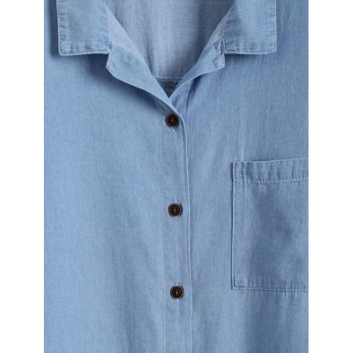 Chambray Pocket Batwing Sleeve Shirt
