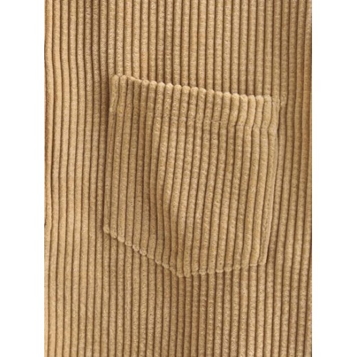 Button Front Corduroy Collared Cropped Top