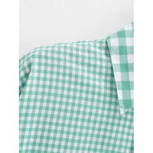 Gingham Drop Shoulder Pocket Shirt