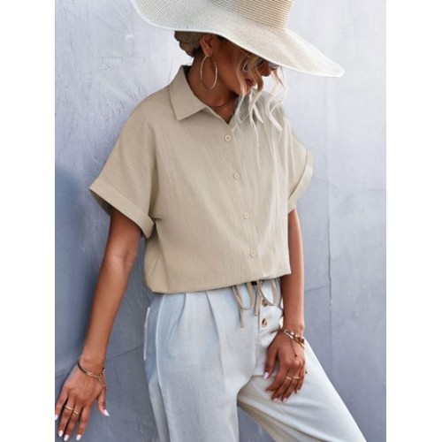 Cuffed Batwing Sleeve Shirt