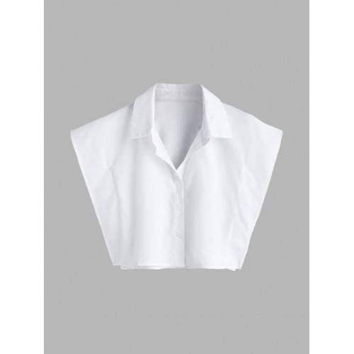 Solid Color Button Cropped Blouse Solid Color Button Cropped Blouse