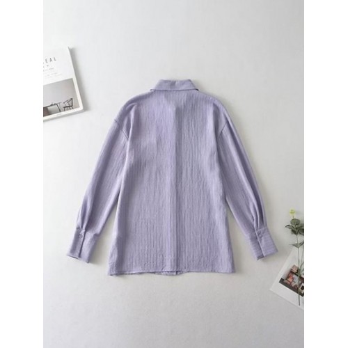Drop Shoulder Semi Sheer Pocket Shirt