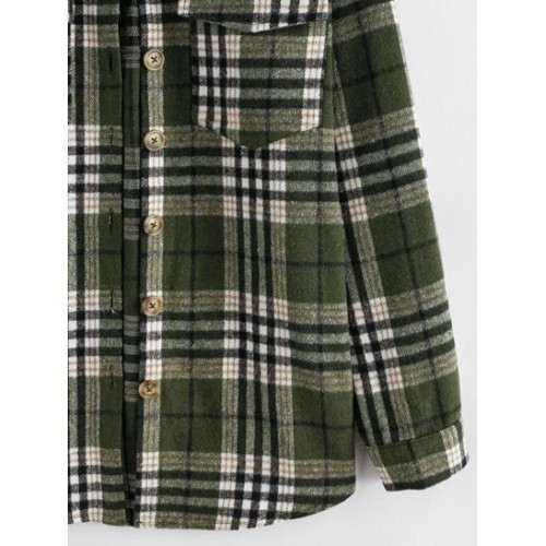 Plaid Cargo Pockets Boyfriend Shirt
