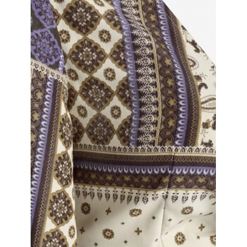 Twisted Tie Back Paisley Bandana Print Blouse