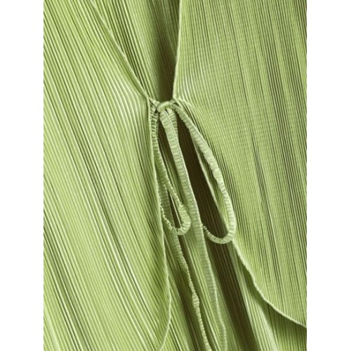 Plisse Pleated Tie Front Top Plisse Pleated Tie Front Top