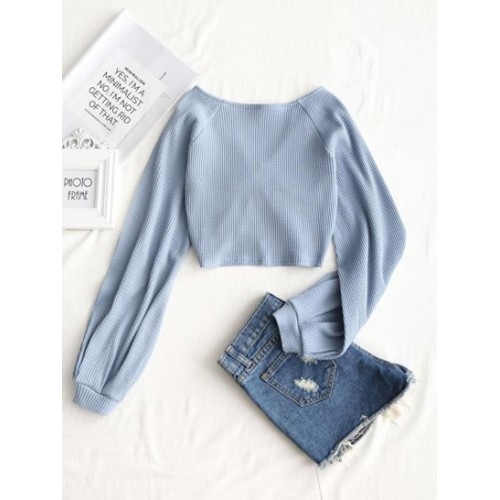 Textured Knitted Gathered Top Textured Knitted Gathered Top