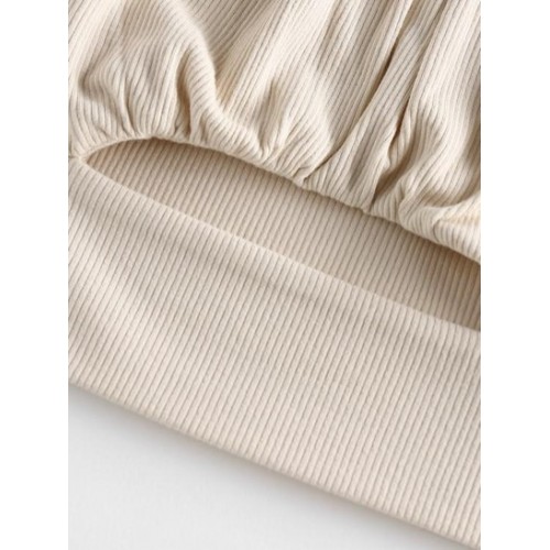 Ribbed Ruched Cutout Crop Tee Ribbed Ruched Cutout Crop Tee